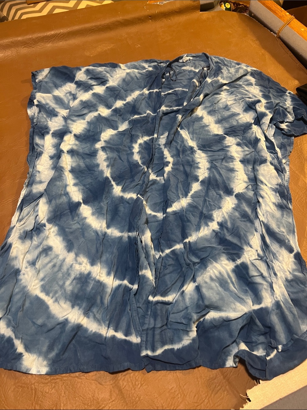 Blue Tie-Dye womens kimona/swim cover?